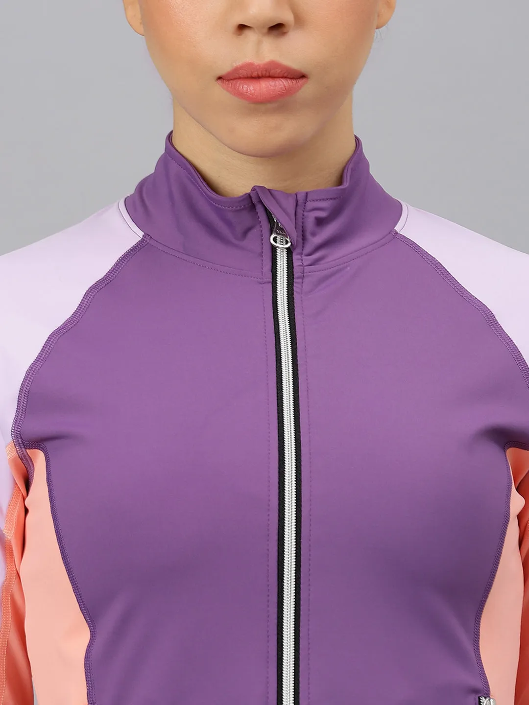Fitkin Women's Purple Colorblock Jacket