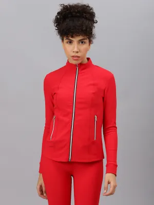 Fitkin Women's Red Rib Jacket