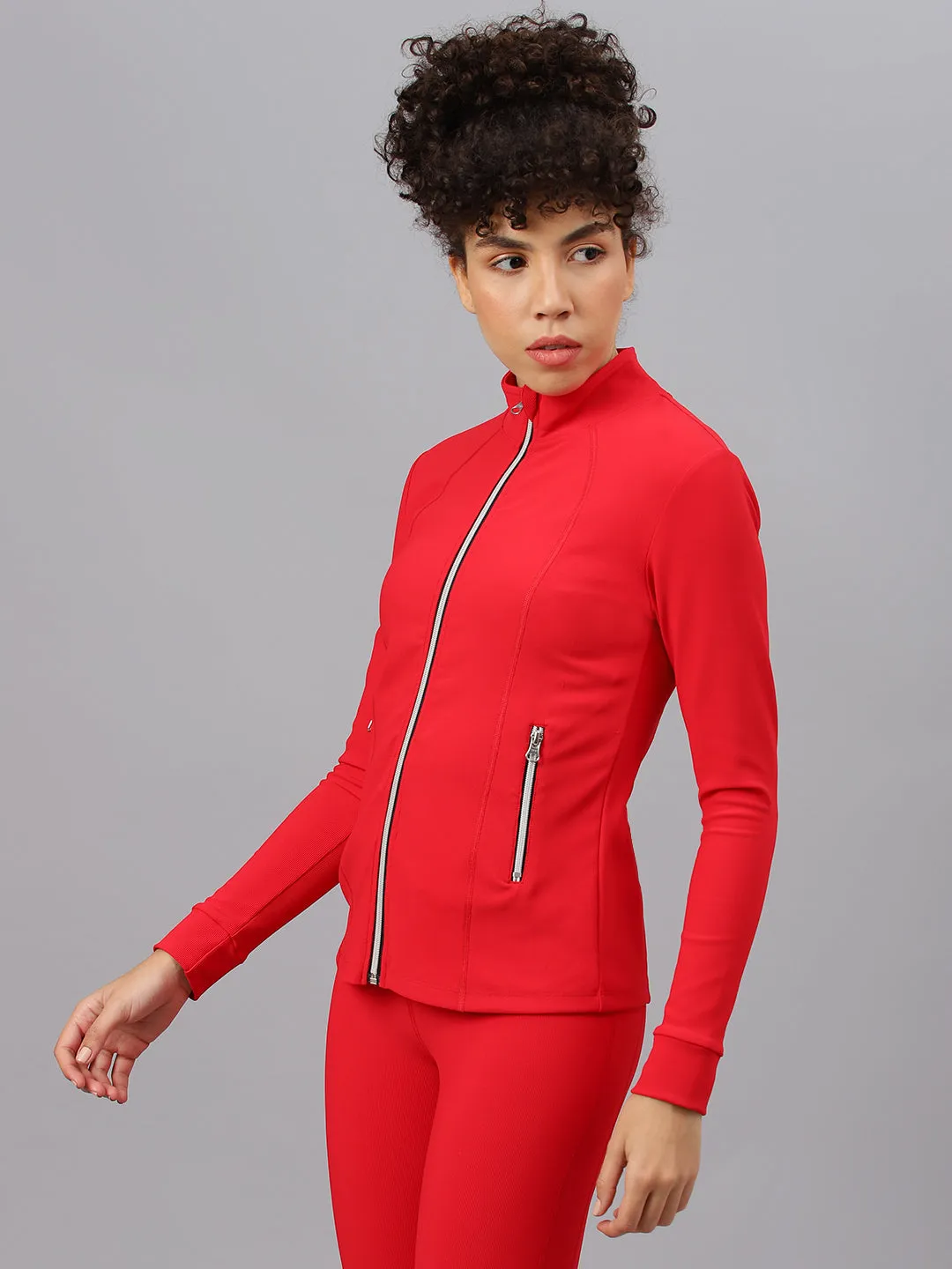 Fitkin Women's Red Rib Jacket