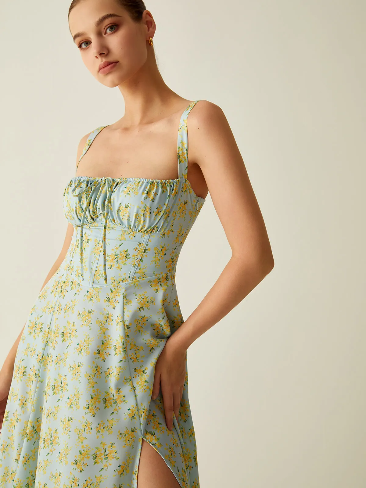 Floral Breeze™ | Women's Floral Midi Dress | Lightweight, Breathable Fabric & Stylish Split Detail