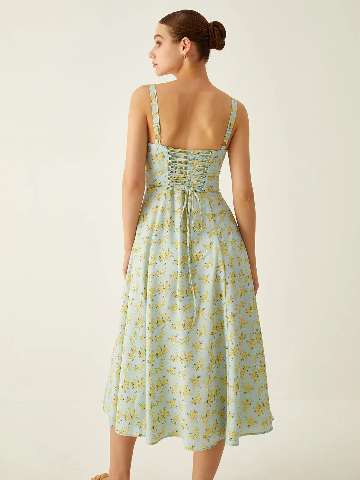 Floral Breeze™ | Women's Floral Midi Dress | Lightweight, Breathable Fabric & Stylish Split Detail