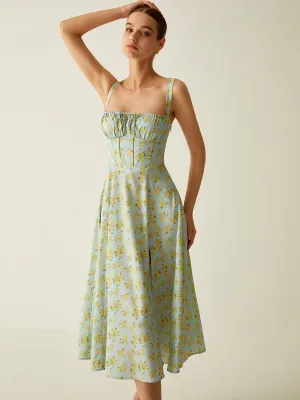 Floral Breeze™ | Women's Floral Midi Dress | Lightweight, Breathable Fabric & Stylish Split Detail