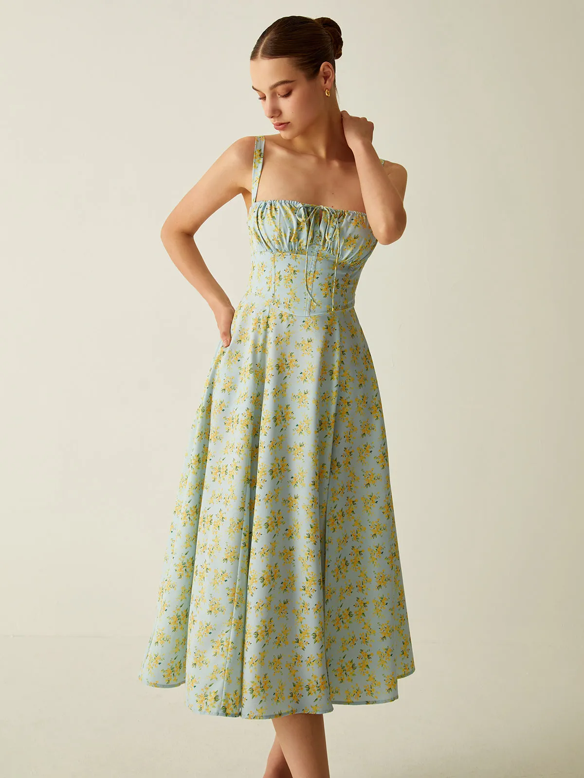 Floral Breeze™ | Women's Floral Midi Dress | Lightweight, Breathable Fabric & Stylish Split Detail