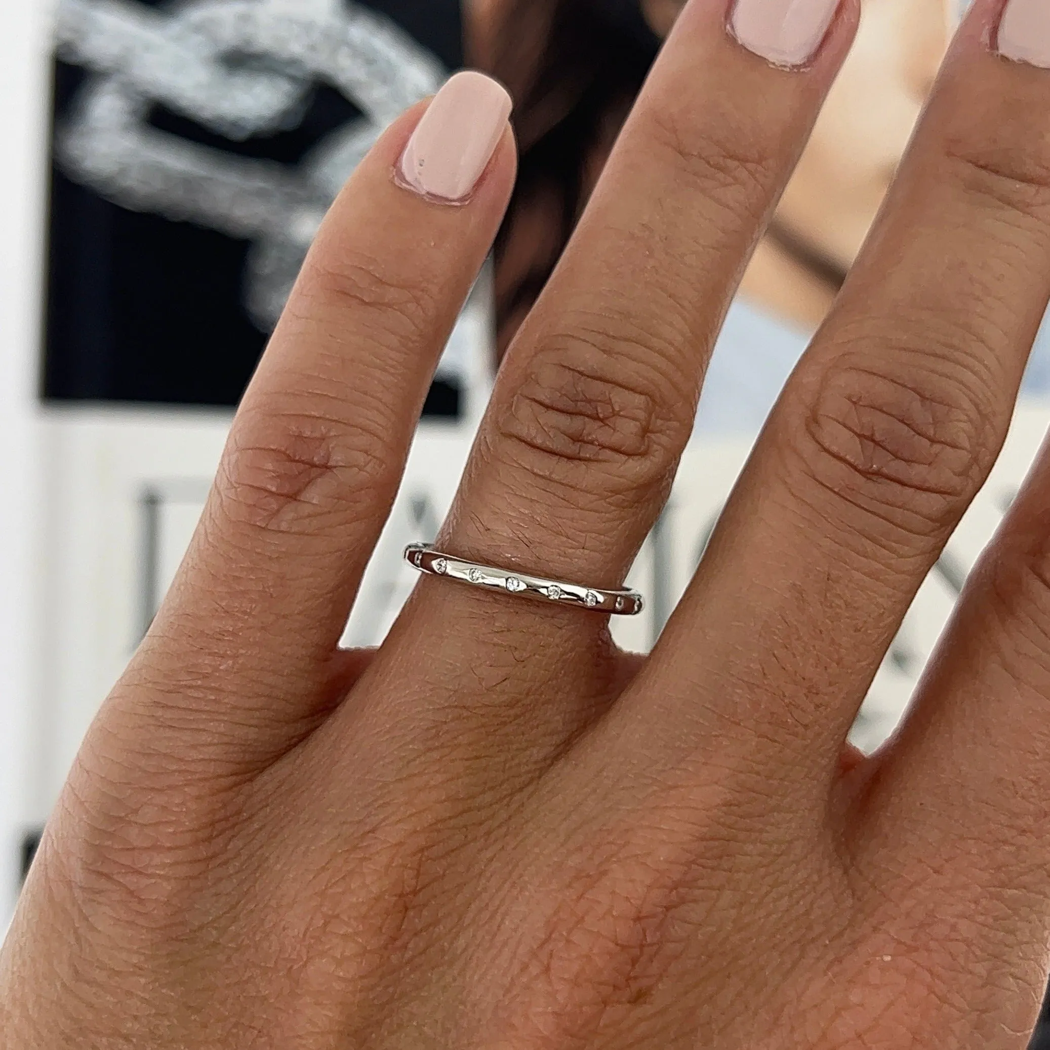 Flush Set Diamond Band