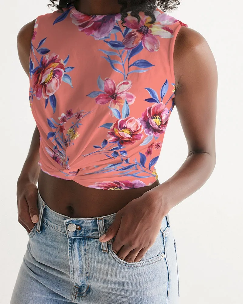 Forbidden Floral  Women's Twist-Front Tank