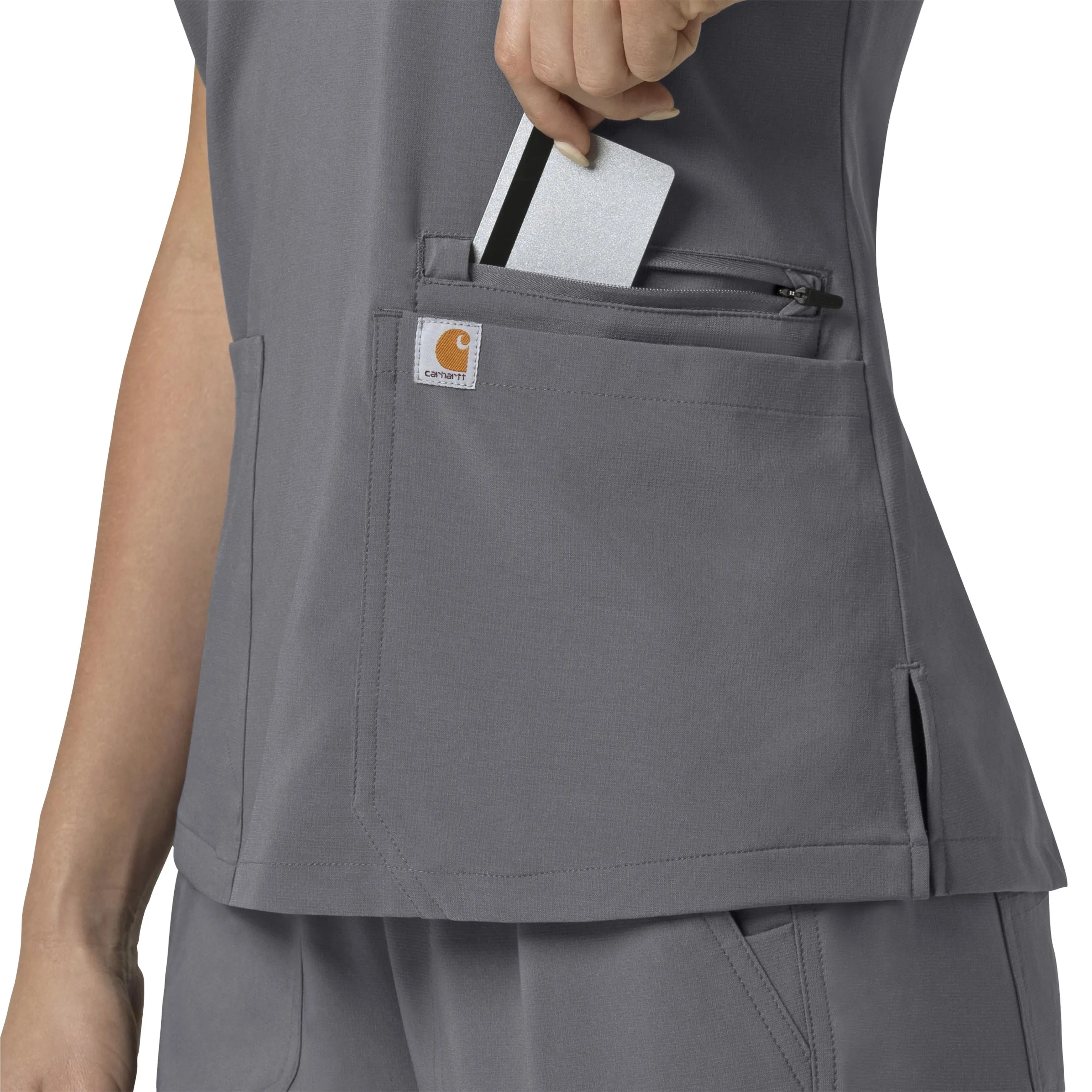 Force Cross-Flex C13210 Flex Panel V-Neck Scrub Top Pewter