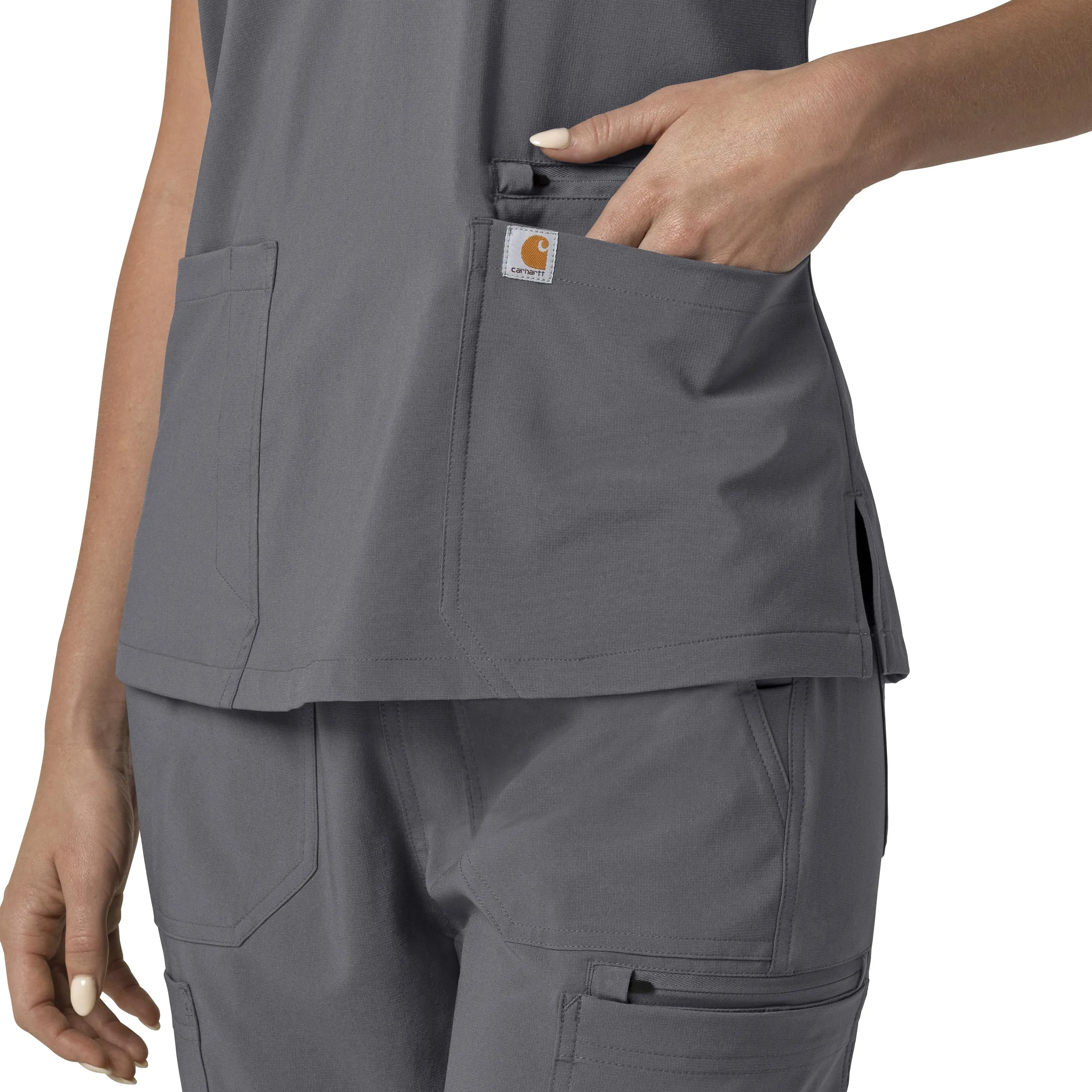Force Cross-Flex C13210 Flex Panel V-Neck Scrub Top Pewter