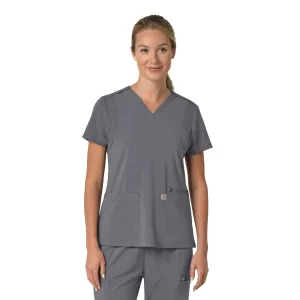 Force Cross-Flex C13210 Flex Panel V-Neck Scrub Top Pewter