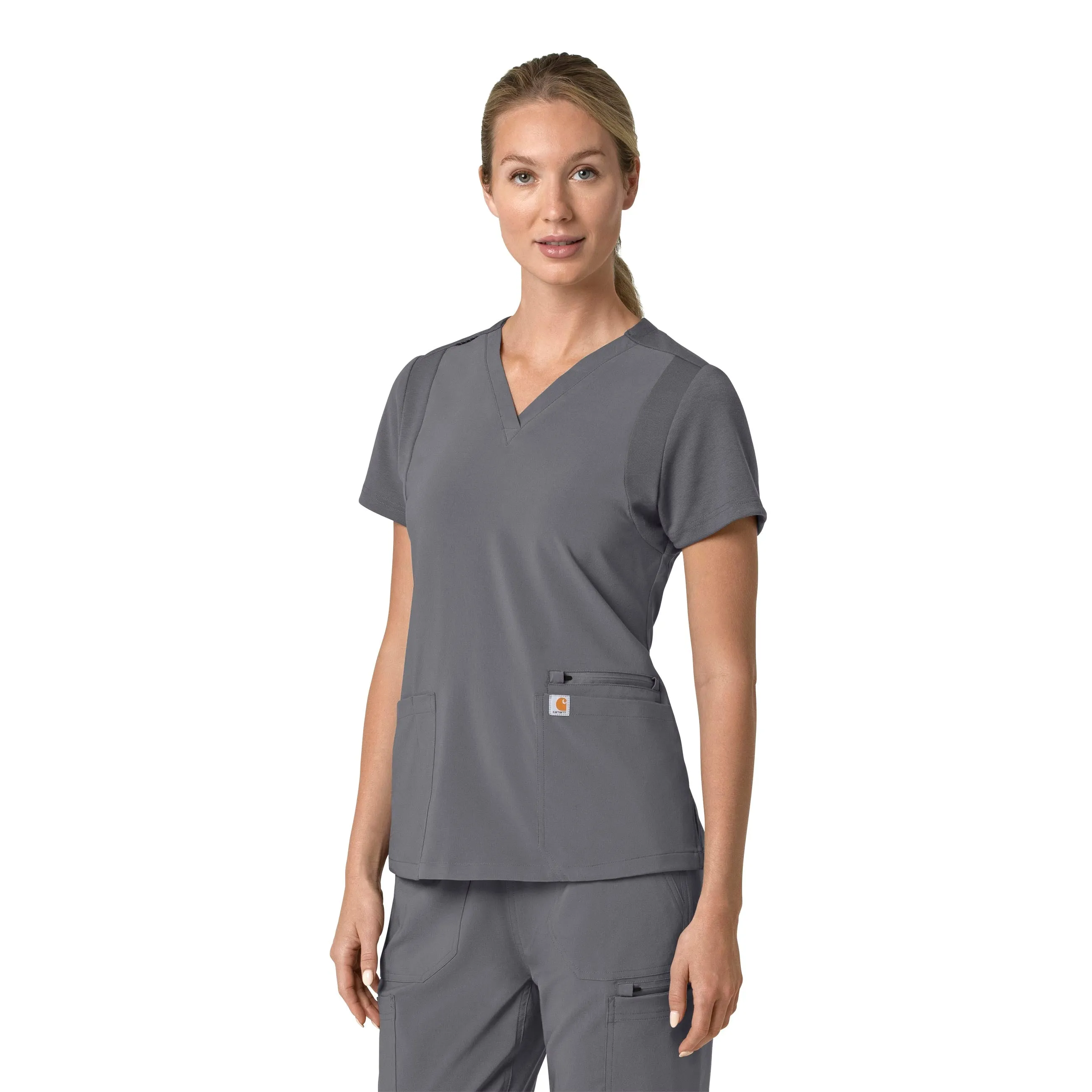Force Cross-Flex C13210 Flex Panel V-Neck Scrub Top Pewter