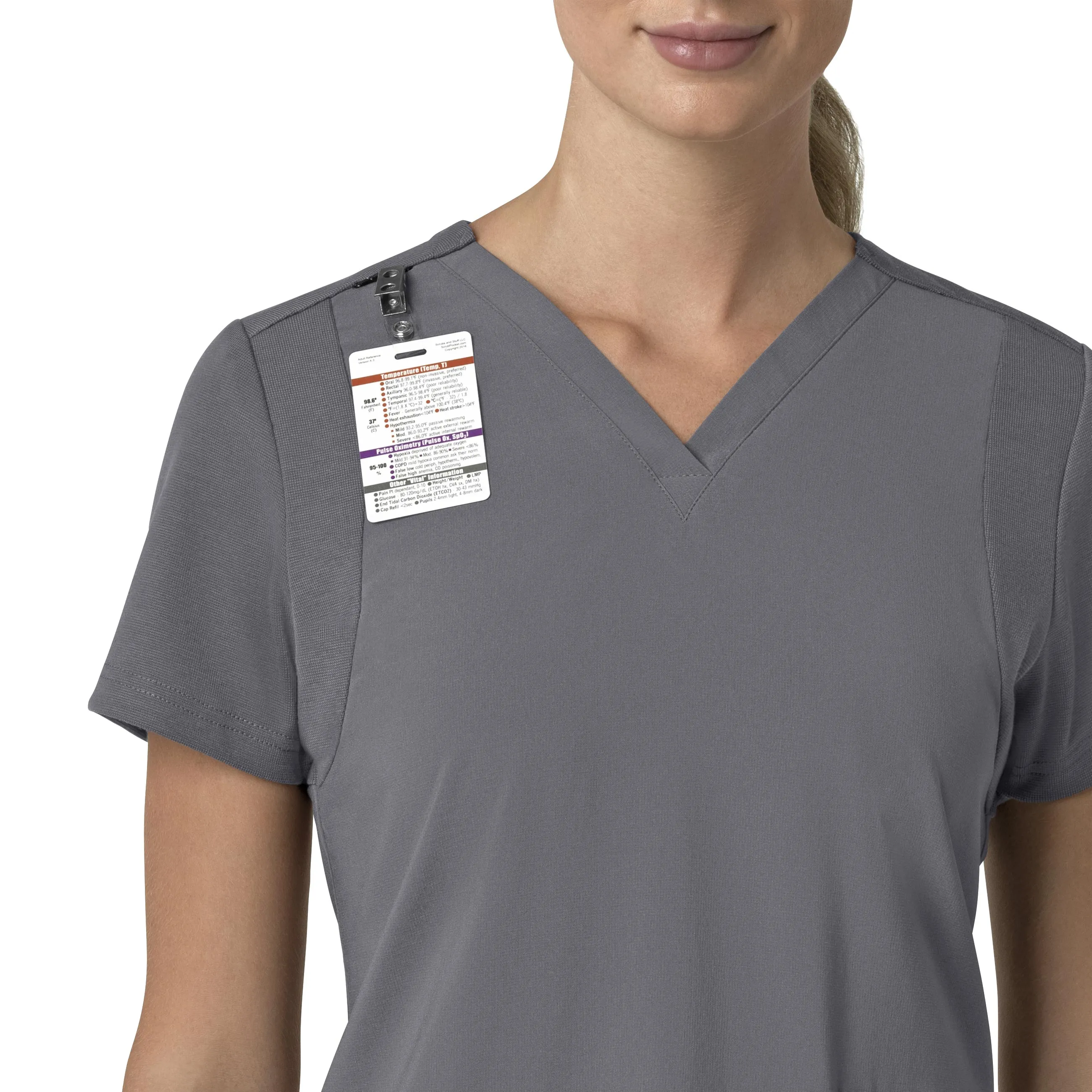 Force Cross-Flex C13210 Flex Panel V-Neck Scrub Top Pewter