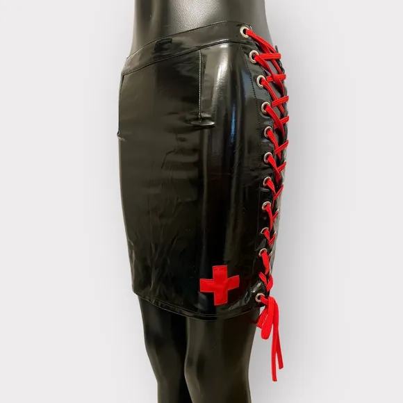 Forplay On Call Night Nurse Set Womens S M Black Red Cosplay Outfit Sexy Costume
