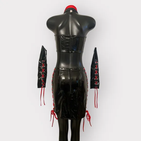 Forplay On Call Night Nurse Set Womens S M Black Red Cosplay Outfit Sexy Costume