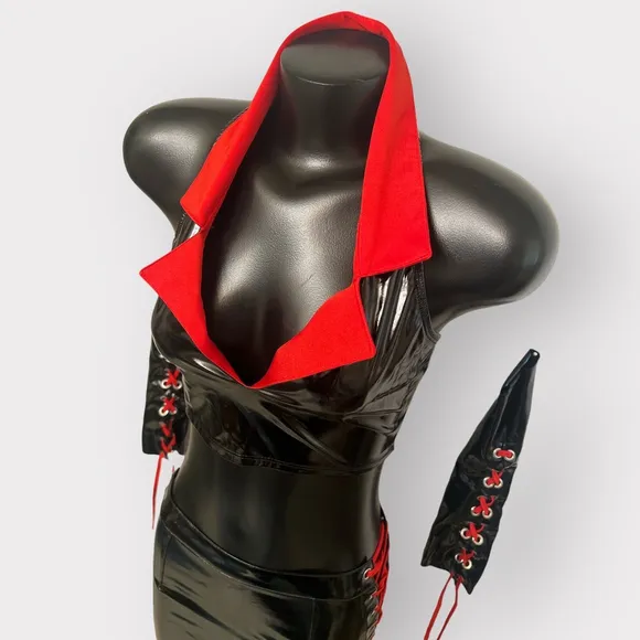 Forplay On Call Night Nurse Set Womens S M Black Red Cosplay Outfit Sexy Costume
