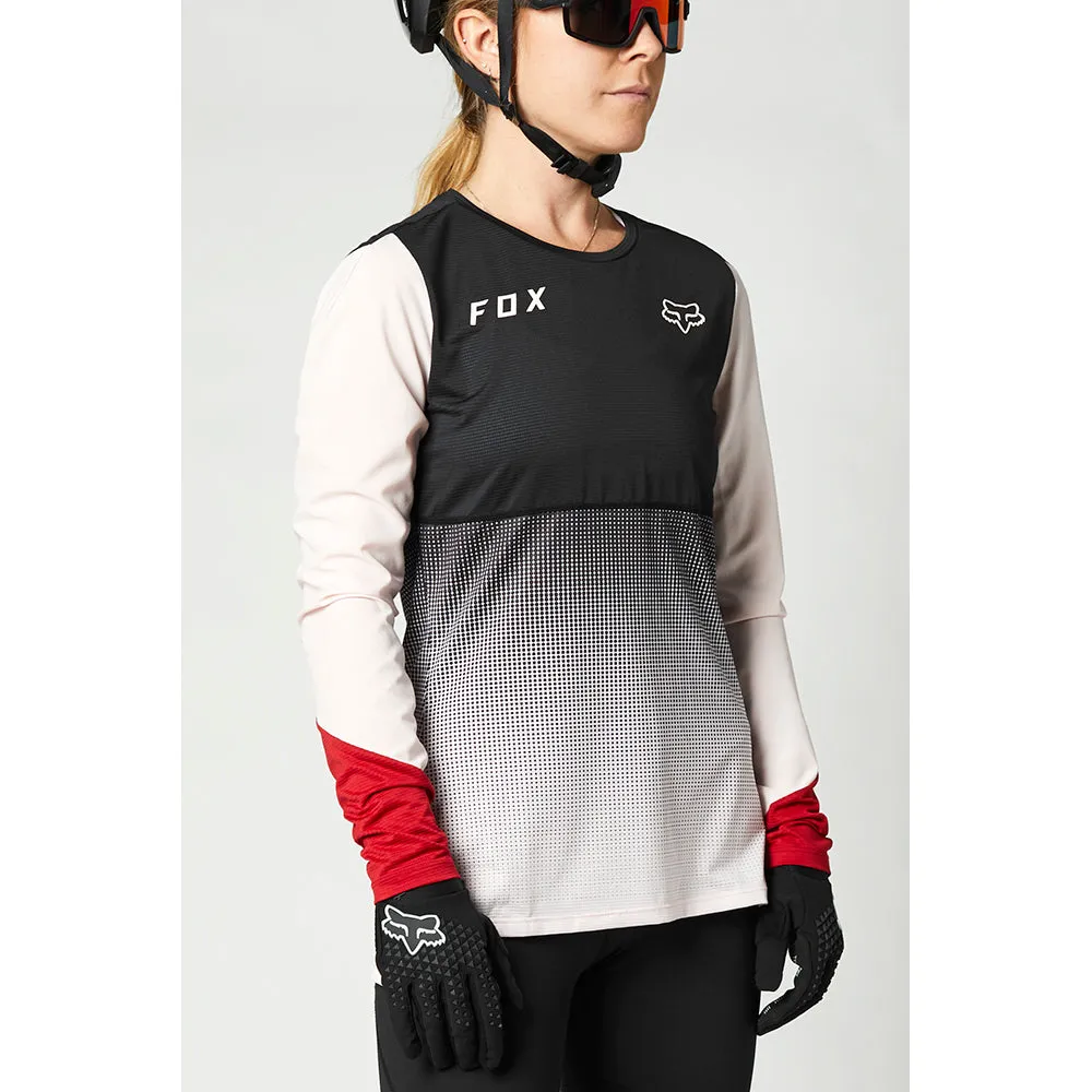 Fox Womens Flexair Ls Jersey - Black/Pink L