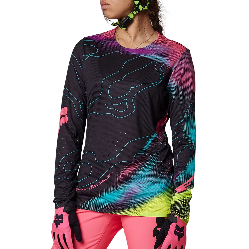 Fox Womens Flexair Ls Jersey Lunar [Black/Pink]
