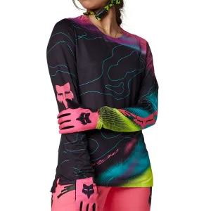 Fox Womens Flexair Ls Jersey Lunar [Black/Pink]