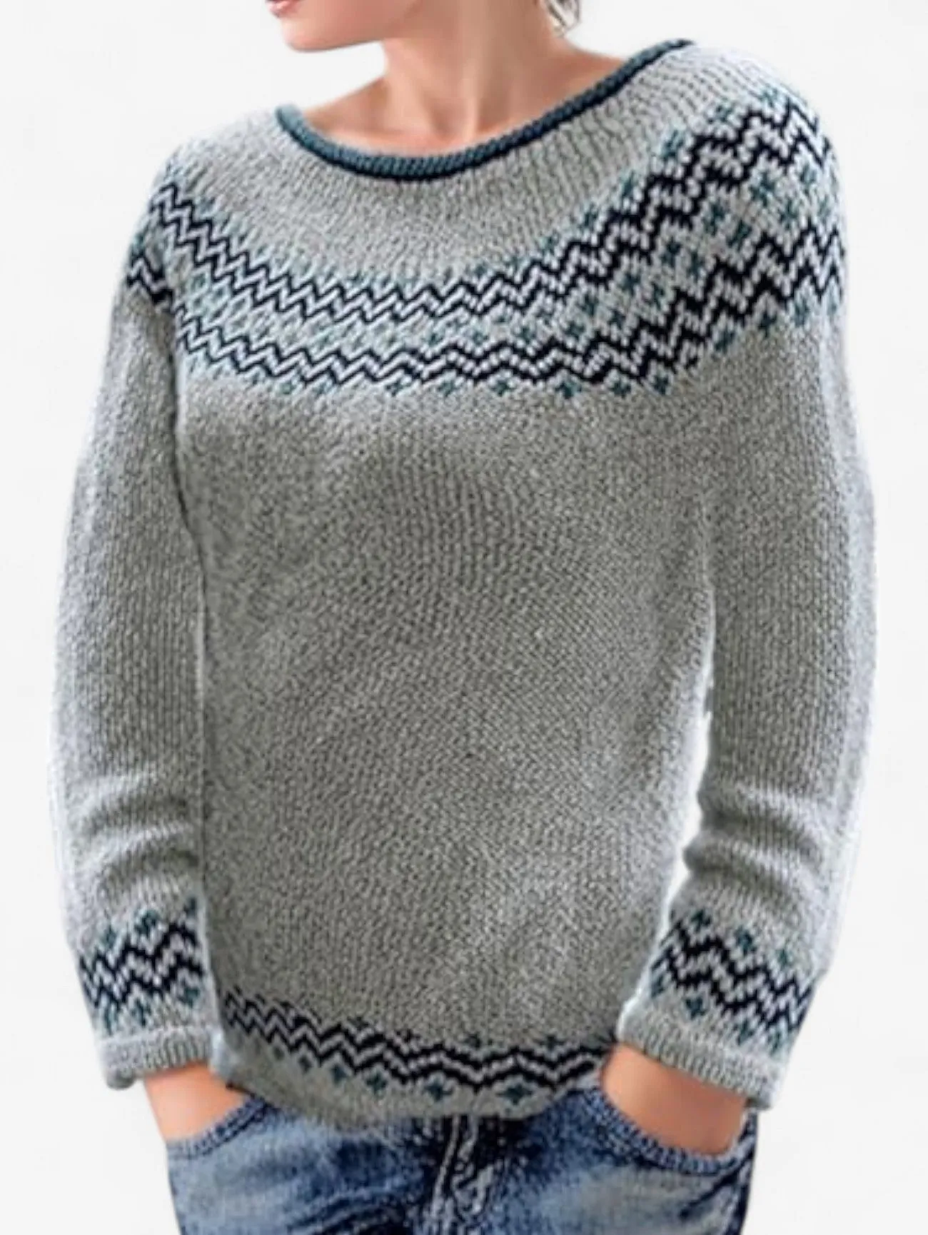 Foxes | Women's Casual Fair Isle Knit Winter Sweater