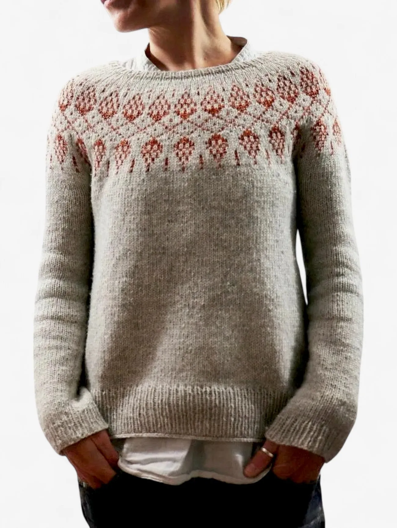 Foxes | Women's Casual Fair Isle Knit Winter Sweater
