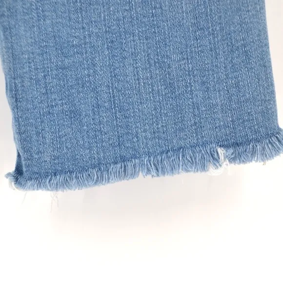 Frame Le Sylvie High Waist Raw Hem Crop Jeans in Kirah Wash Blue Women's 26