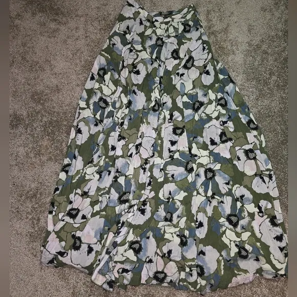 Free People Hot Tropics woven maxi with thigh high split. Women's 0
