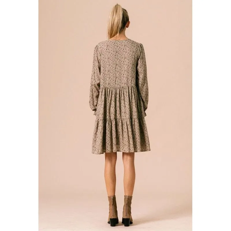 Frilled Printed Dress