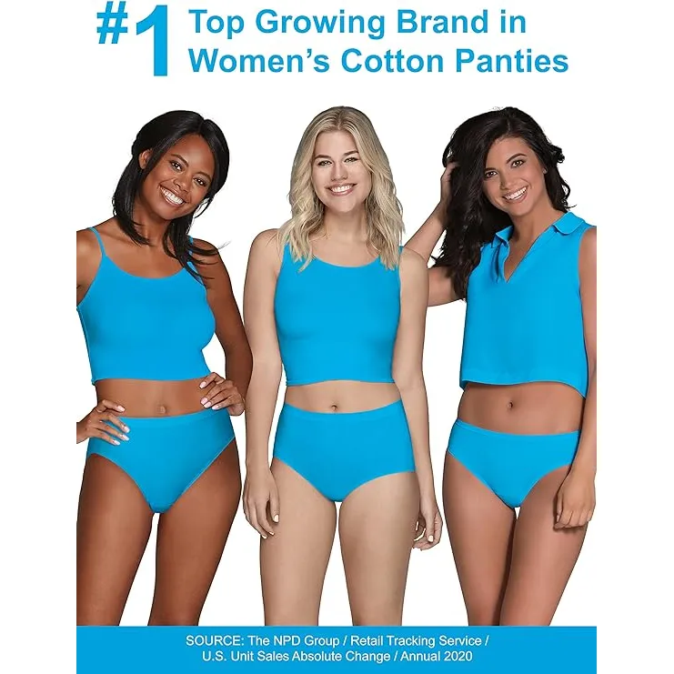 Fruit of the Loom Women's  Cotton Breathable  Bikini Underwear,