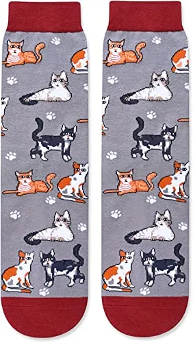 Funny Cat Gifts for Cat Lovers Cat Lover Gifts, Novelty Cat Socks Crazy Silly Fun Socks for Women Men