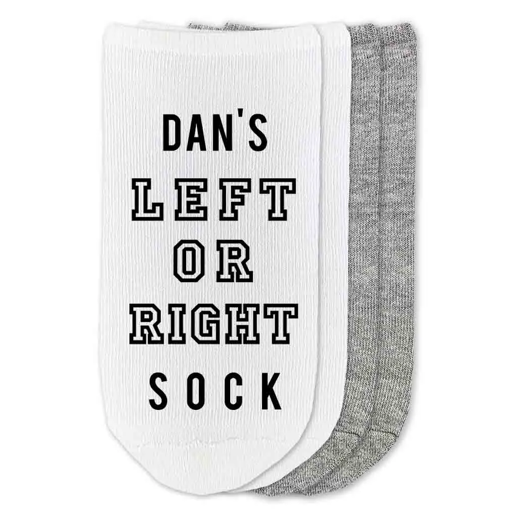 Funny Personalized Socks for Him, Right or Left Footie Socks