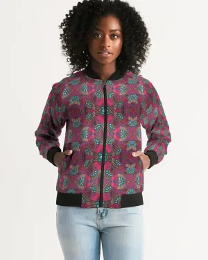 Fuschia African print Women's Bomber Jacket