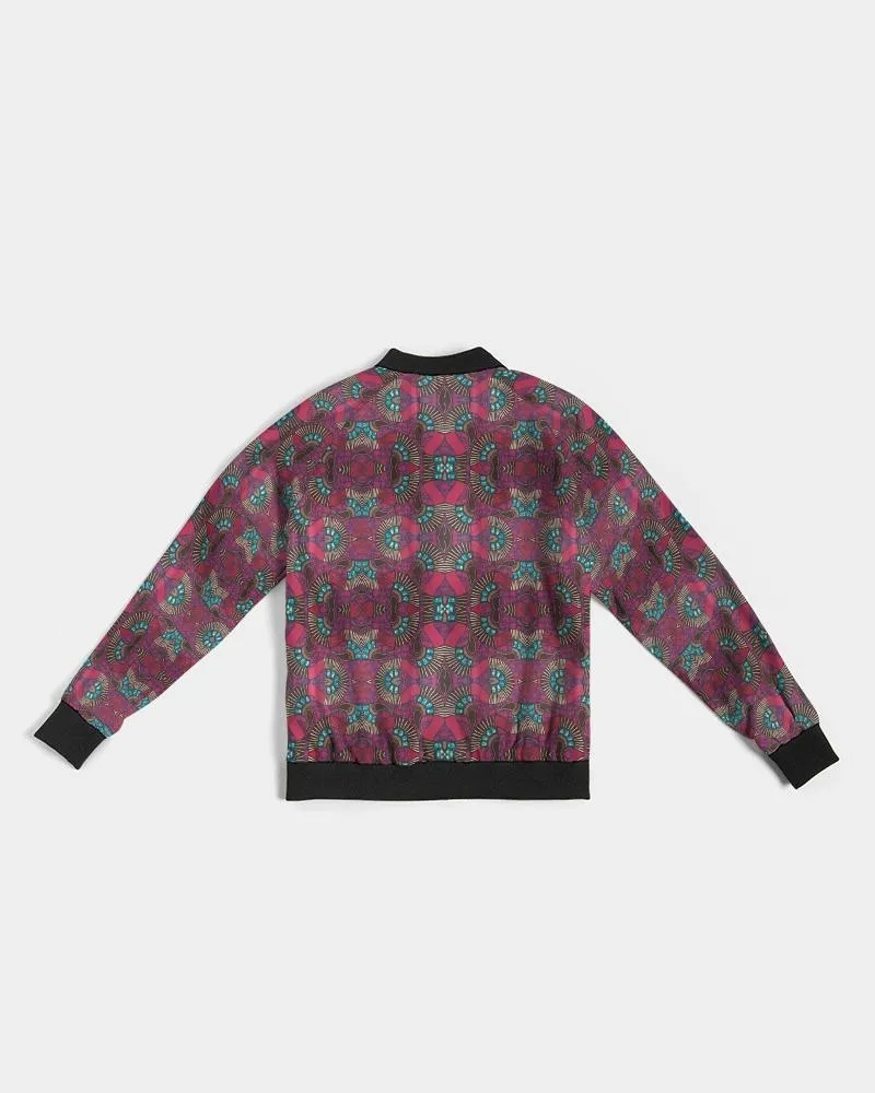 Fuschia African print Women's Bomber Jacket