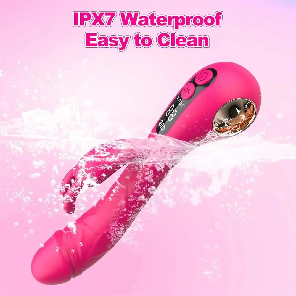 G-Spot Rabbit Vibrator with Handle LCD Display & 9 Powerful Vibrations