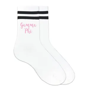 GAMMA PHI Double Striped Crew Socks