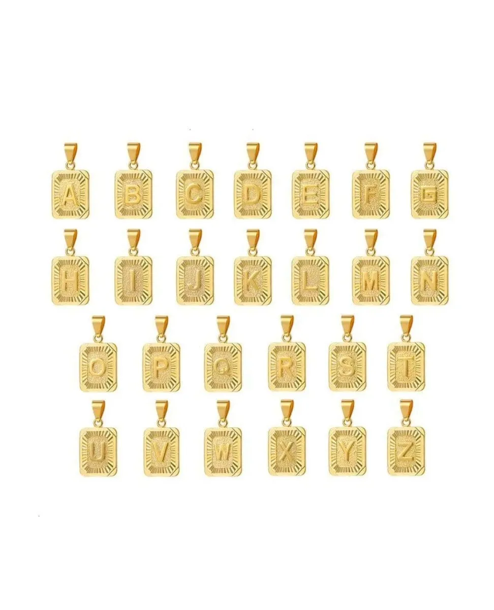 Gold Letter Initial Medallion Necklace