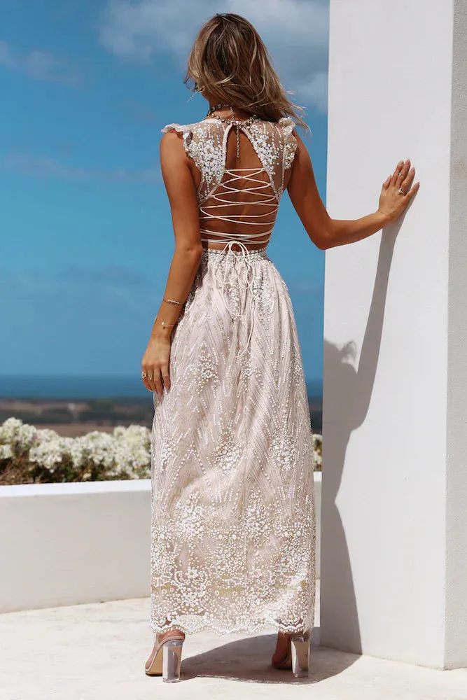 Gold On The Ceiling Maxi Dress Champagne