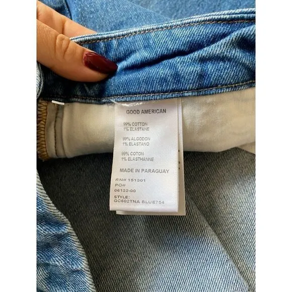 𝅺good American BNWOT &quot;Classic Straight leg&quot; blue jeans Women Plus sz 24 NEW