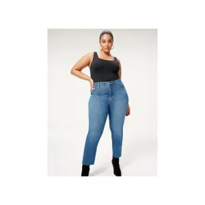 𝅺good American BNWOT &quot;Classic Straight leg&quot; blue jeans Women Plus sz 24 NEW