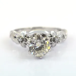 Gorgeous 1.50 Ct Off White Diamond Women's Ring with Accents, New Collection & Great Sparkle ! Ideal For Birthday Gift, Certified Diamond!