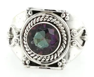 Gorgeous 1ct Mystic Topaz 925 Solid Sterling Silver Wedding Ring 6, 7.25, 8, 9.25