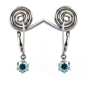 Gorgeous 3.50 Ct AAA Certified Blue Diamond Dangler Earring in Prong Setting ! Lovely Gift for Wife, Girlfriend