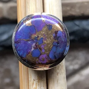 Gorgeous Purple Copper Mohave Turquoise 925 Solid Sterling Silver Ring Size 6.5