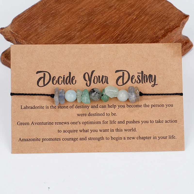 Green Quartz 'Decide Your Destiny' Adjustable Bracelet