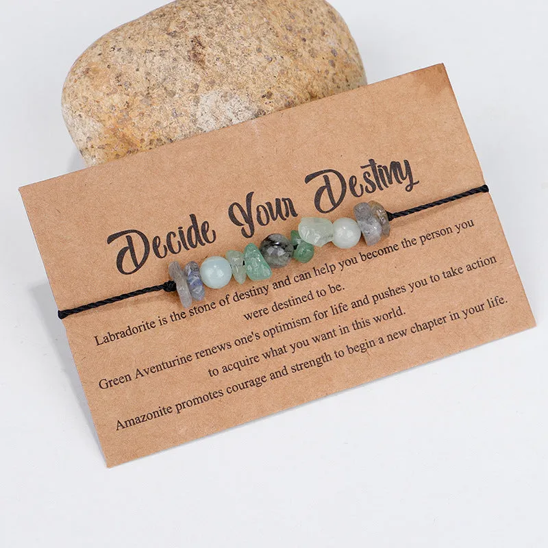 Green Quartz 'Decide Your Destiny' Adjustable Bracelet