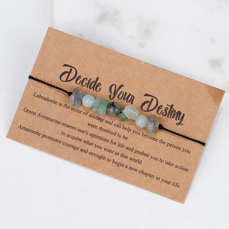 Green Quartz 'Decide Your Destiny' Adjustable Bracelet