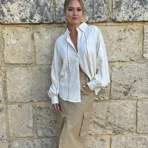 Gypsea Embroidered Blouse Cream