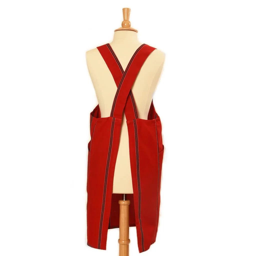 Hand Woven Crossback Apron | Cajola Red