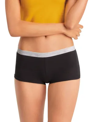 Hanes Women's Cotton Sporty 6pk Boy Shorts P649SC