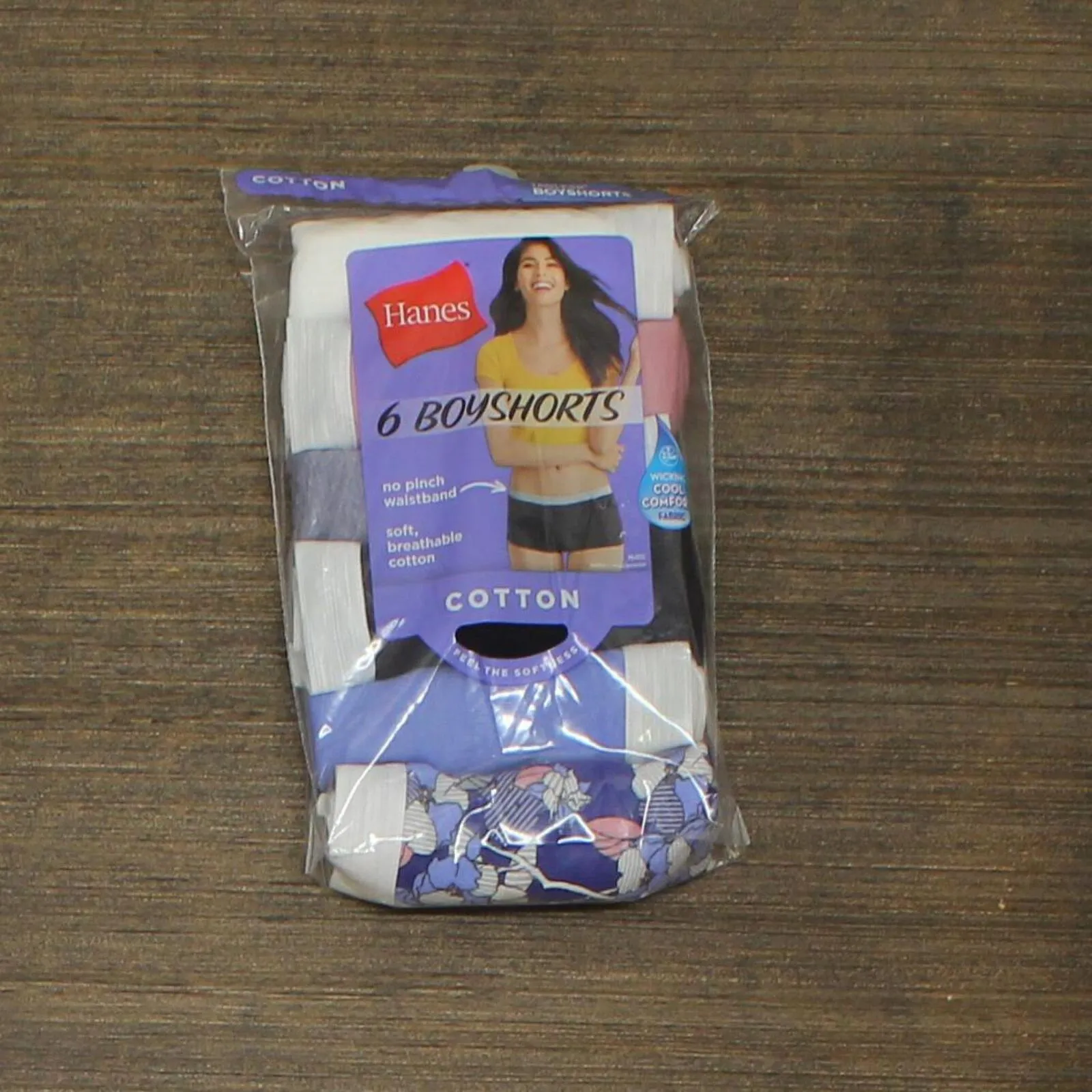 Hanes Women's Cotton Sporty 6pk Boy Shorts P649SC