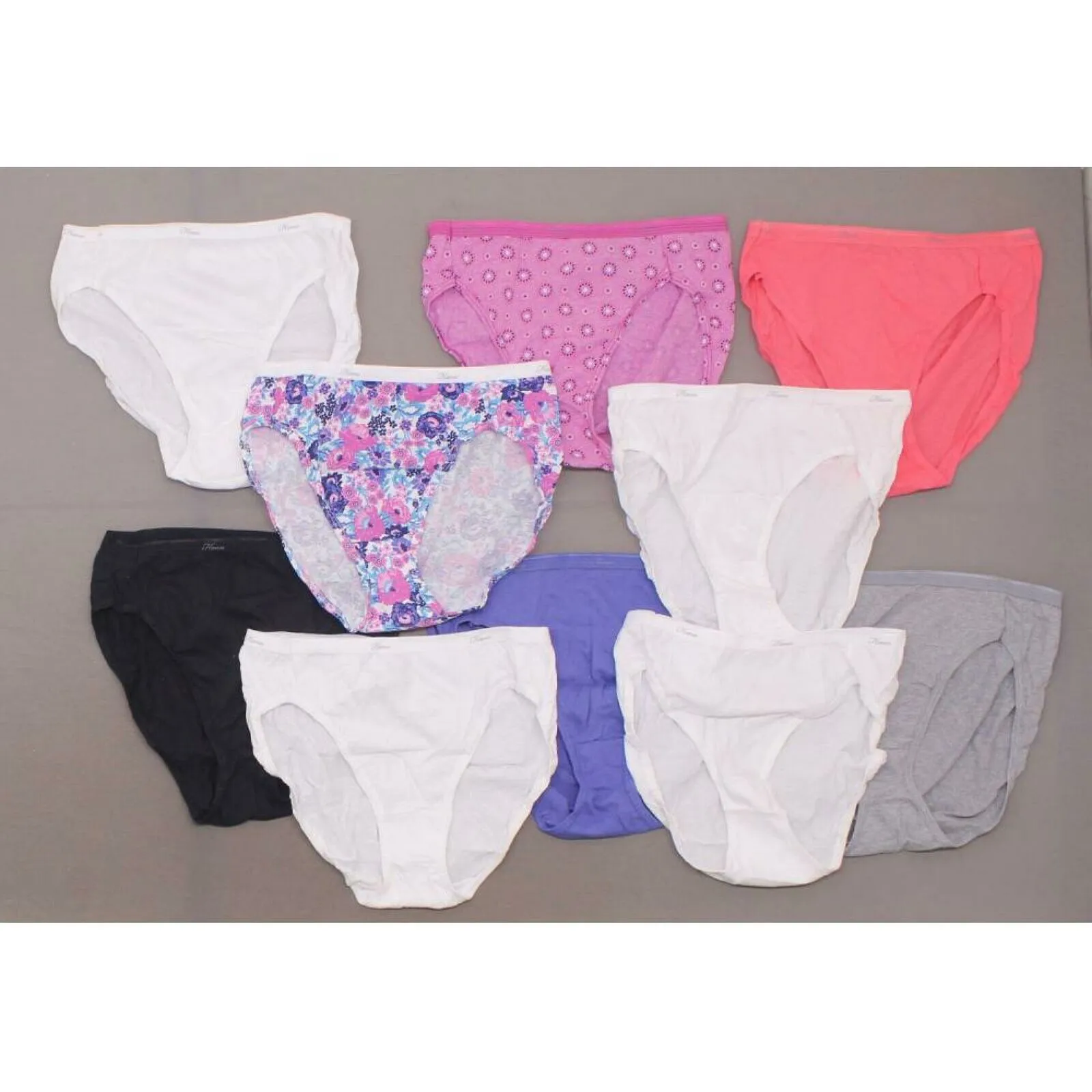 Hanes Women's LOT OF 10 PAIRS Cotton Hi-Cut Underwear Panties
