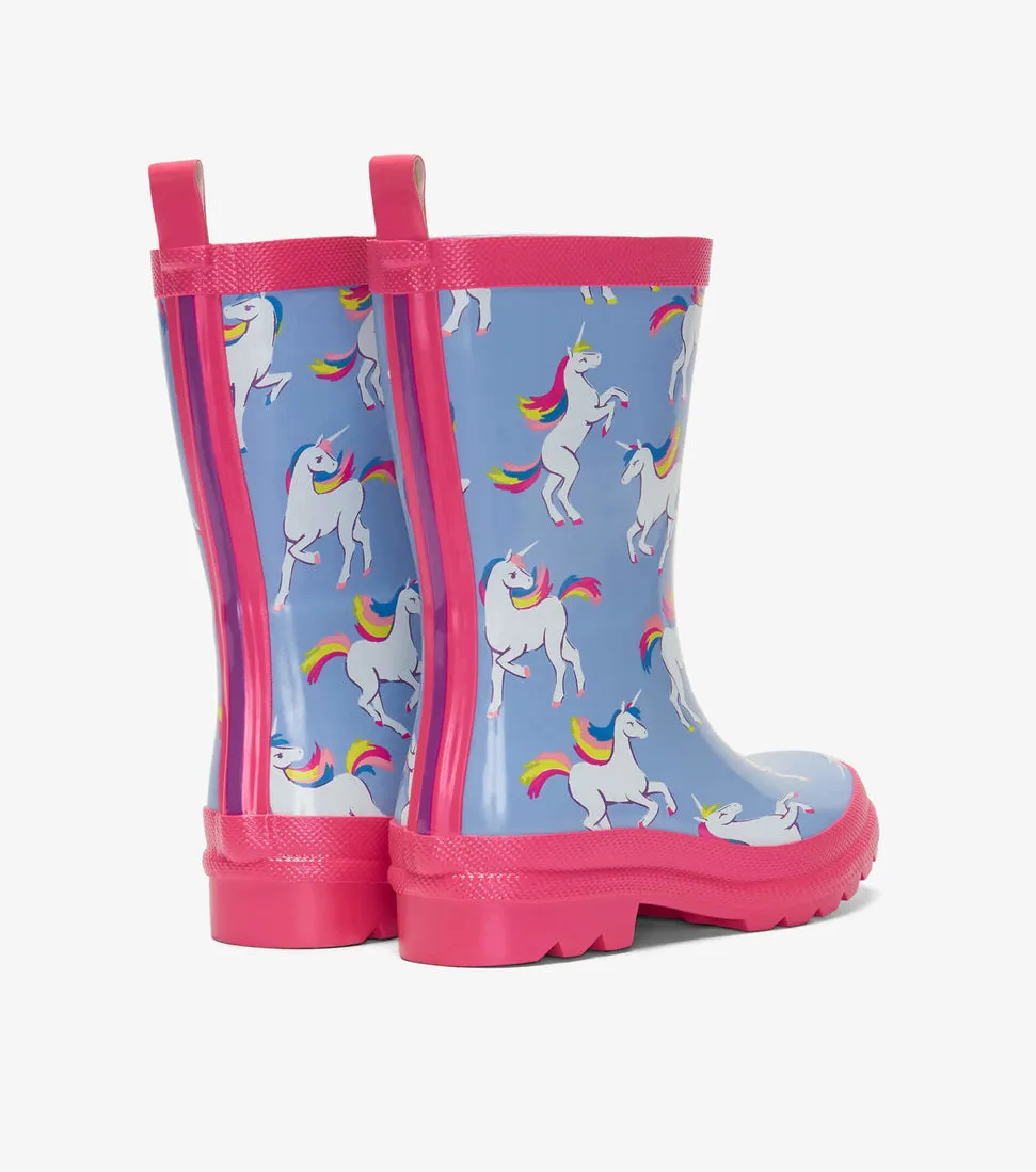 Hatley Unicorn Sky Dance Shiny Rain Boots Size 6 to Size 1