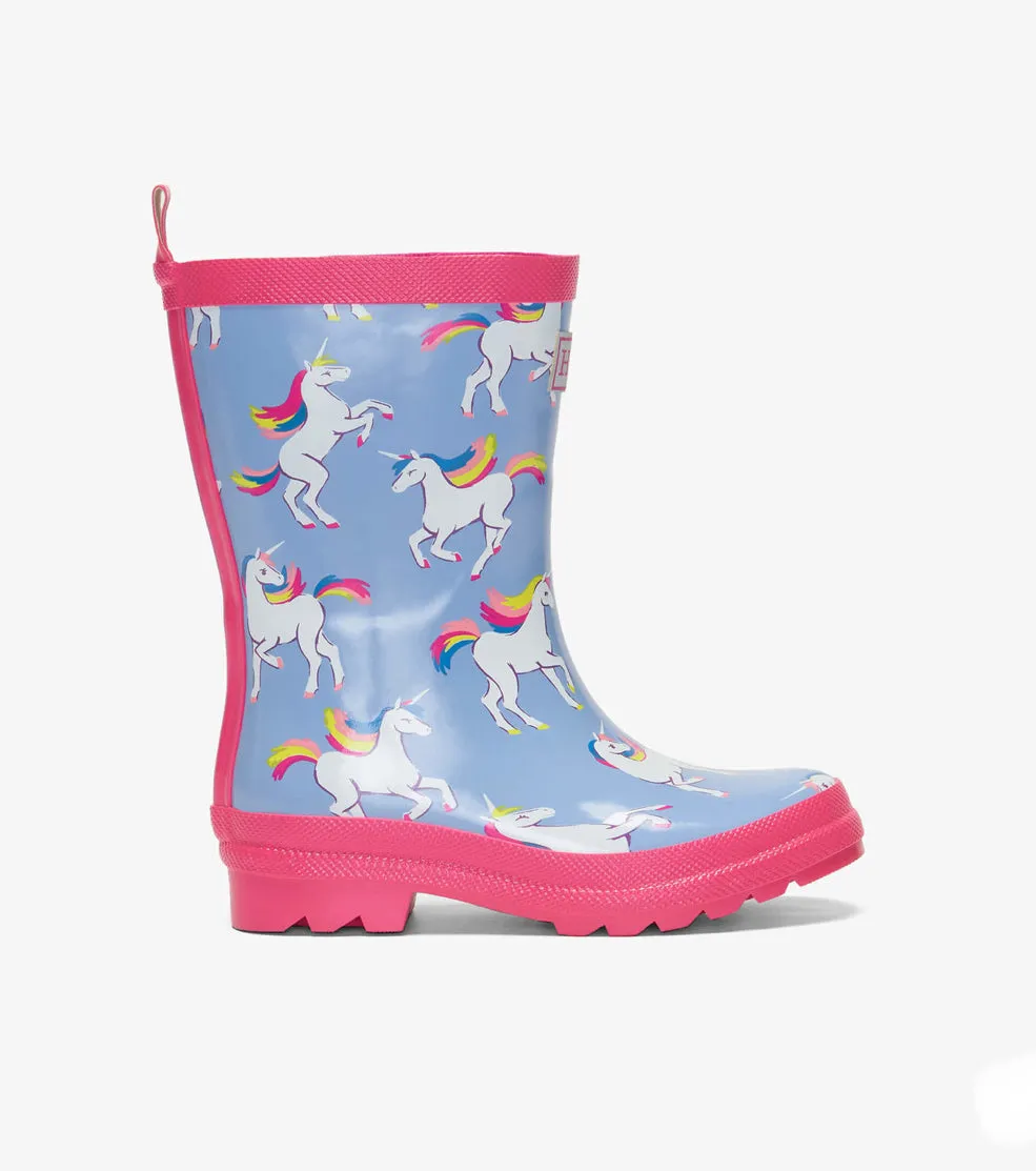 Hatley Unicorn Sky Dance Shiny Rain Boots Size 6 to Size 1